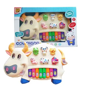 Musical Cow Piano Toy for Kids – Interactive Light & Sound Keyboard with Animal Sounds