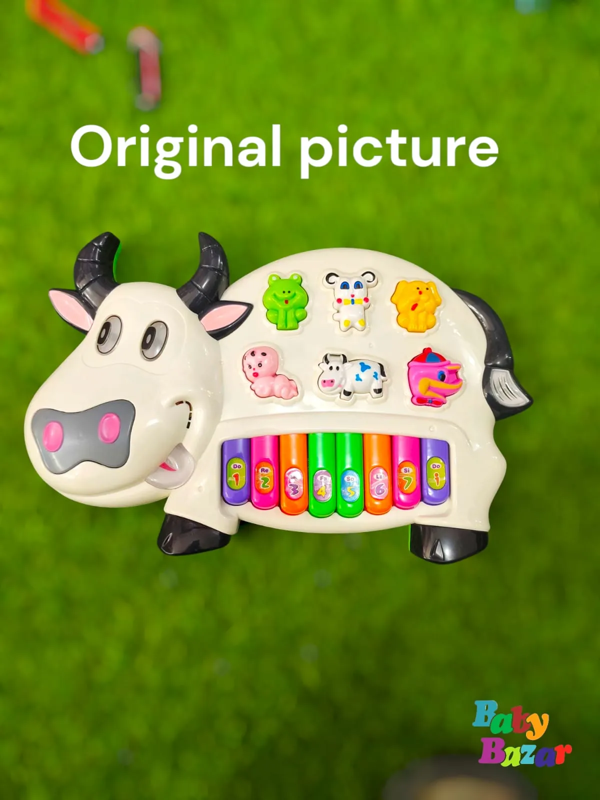 Musical Cow Piano Toy for Kids – Interactive Light & Sound Keyboard with Animal Sounds