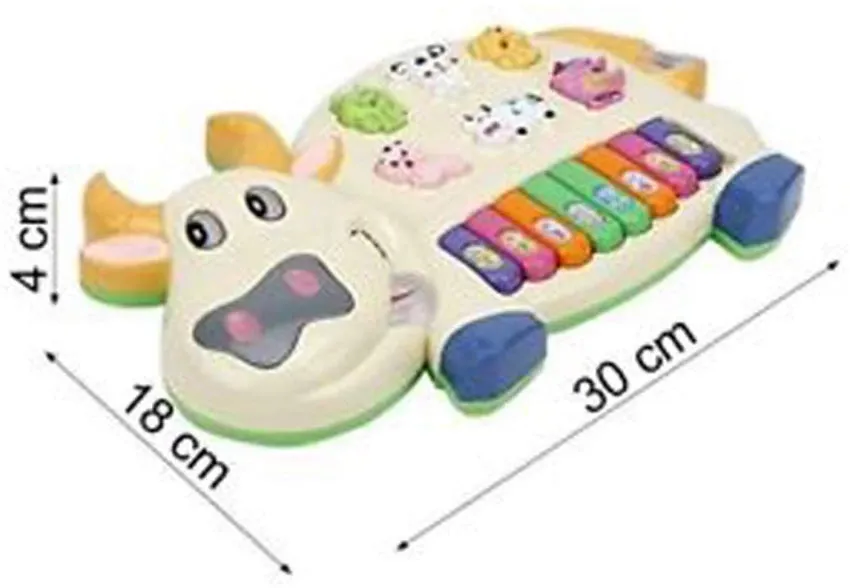 Musical Cow Piano Toy for Kids – Interactive Light & Sound Keyboard with Animal Sounds