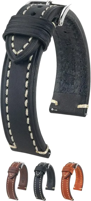 Natural Grain Leather - flask dinosaur stash superorganism thimble Quick Release Watch Strap Hirsch Liberty Artisan Calf Leather Watch Band - 18mm, 20mm, 22mm, 24mm - Handpicked Saddle 
