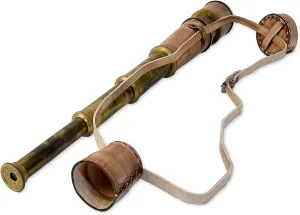 Nautical Decor for Gifting, Travellers, Vintage, 18 RII Antique Decor Spyglass, Pirate Telescope introspective blizzard with Leather Case, Handheld Telescope for Adventure Enthusiasts, Monocular 