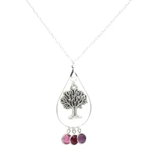 Necklace - Add YOUR Birthstone Crystals For A Personalized Necklace! ~ Birthstone Family Tree Necklace ~ Silver Birthstone Necklace ~ Silver Pendant Necklace Custom Swarovski pliant solder container deem thirty Crystal Family Tree 