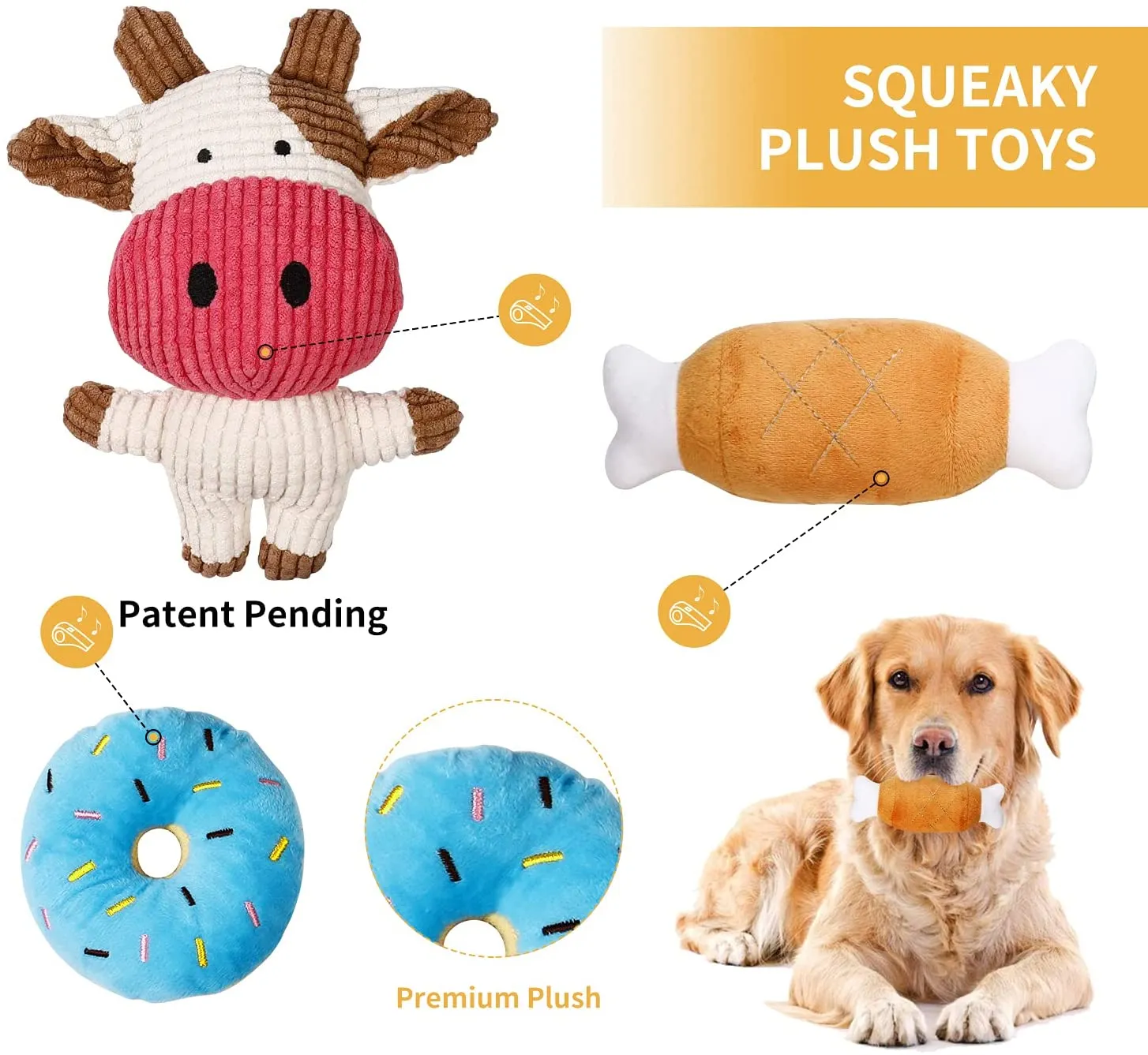 New Toozey Puppy Toys for Small Dogs, 7 Pack Small Dog Toys, Cute Calf Squeaky Dog Toys, Durable Puppy Teething Toys, Ropes Puppy Chew Toys, Non-Toxic and Safe
