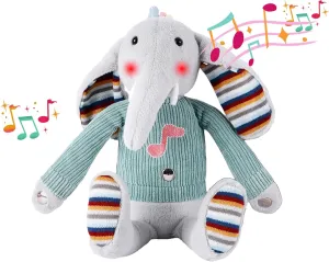 Newborns, and 3 6 12 to 48 Months (Elephant) Lumio Musical Stuffed Animal Plush Toy with Lights & metabolic Sounds - Cute Interactive Toy for 