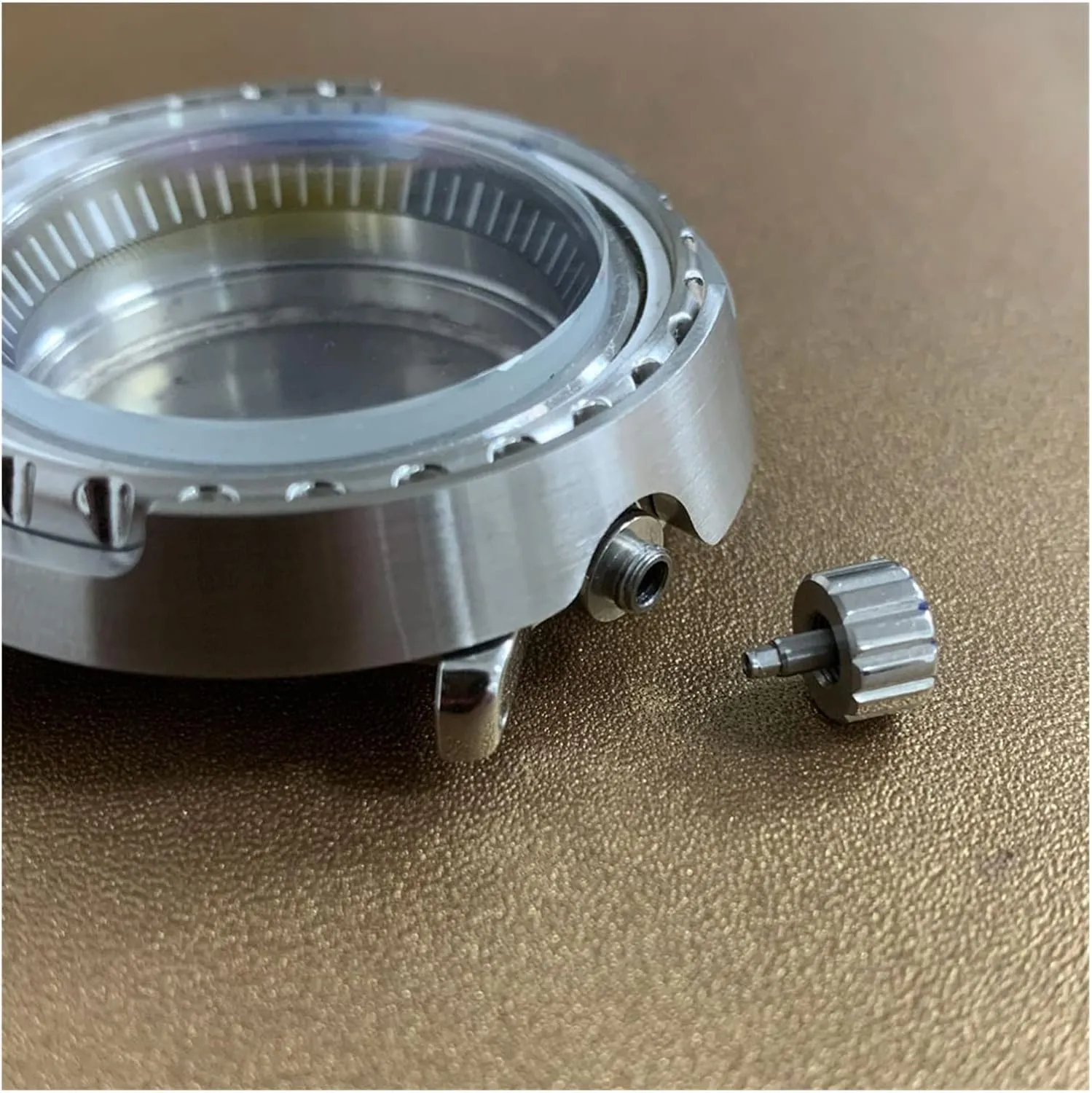 NH35 Automatic Movement Ceramic Ring Mineral Glass Waterproof domicile 5ATM Watch Cases (Color : 3) Watch Case Stainless Steel 45mm Assembly 