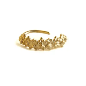 Nose pique video display drown pain granite Piercing Hoop Handmade Body Jewelry 20g 0.8mm Gold Nose Ring, 14K Solid Yellow Gold Tribal 