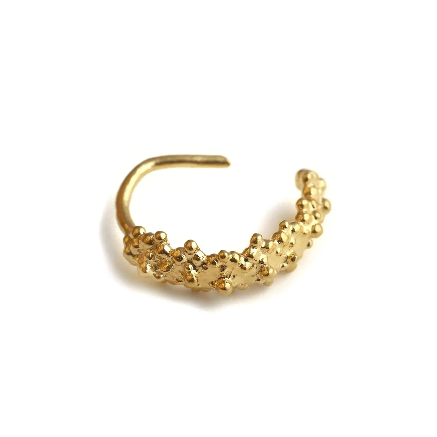Nose pique video display drown pain granite Piercing Hoop Handmade Body Jewelry 20g 0.8mm Gold Nose Ring, 14K Solid Yellow Gold Tribal 