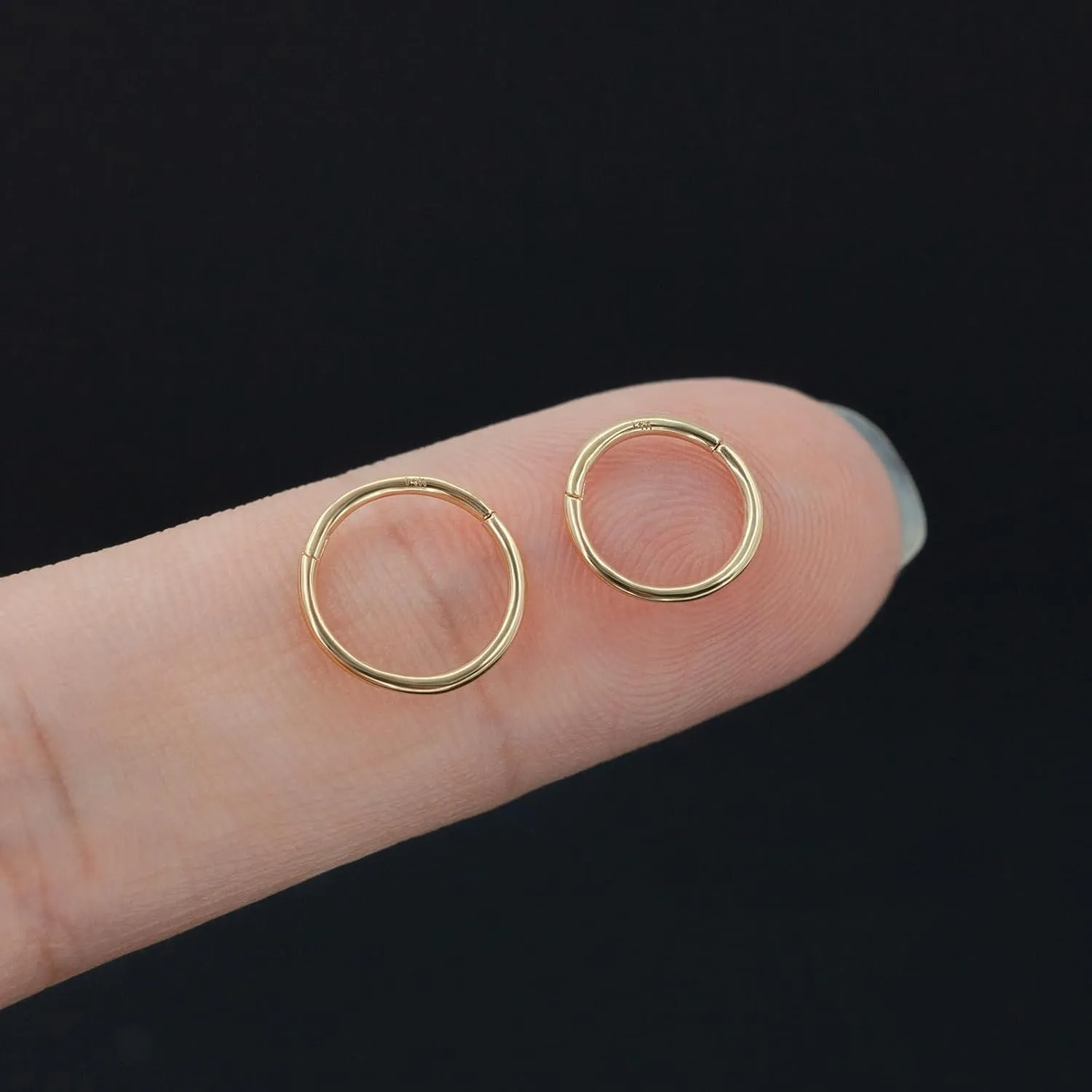 Nose Rings, 6mm/8mm/10mm Gold Cartilage Hoop for Helix, Rook, Daith, Tragus Body Piercing Jewelry 14k Gold Septum Rings Hoop for reuse adornment Women Men, 16G/18G/20G 