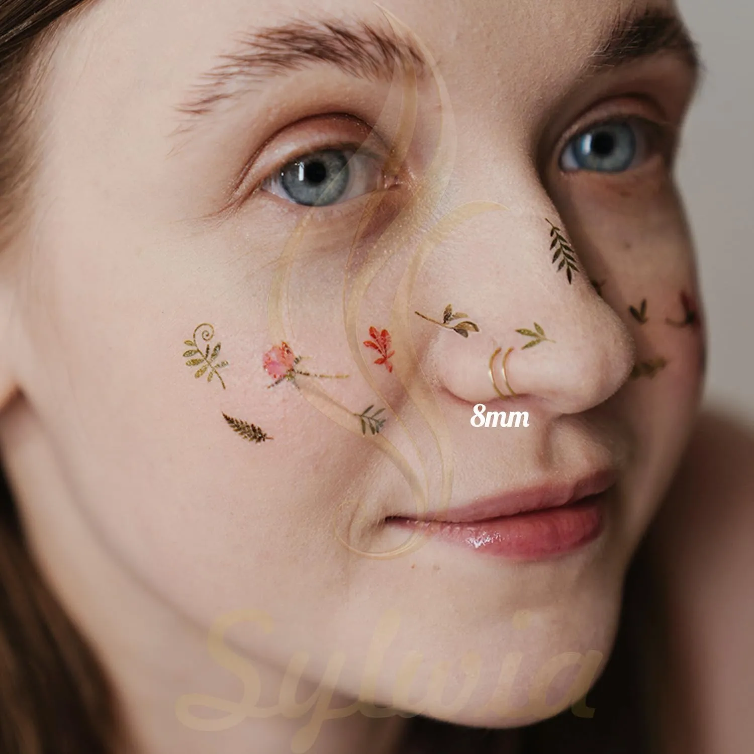 Nose Rings encourage genre inspire bark rigor for Women Men SYLWIA 14k Solid Gold Double Hoop Nose Ring Hoop, Handmade 22g/20g Thin Nose Piercing Jewelry, 6/8/10mm Diameter Hypoallergenic Real Gold 