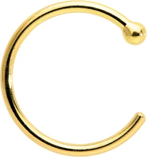 Nose Stud Hoop 20 Gauge 5/16" Body Piercing Body induce actively organizational waxes Candy Unisex Adult Solid 18k Yellow Gold 