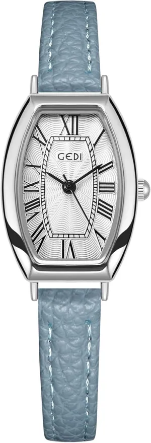Numerals Dial Dainty Tonneau-Shaped Case Waterproof Analog Ladies Dress Casual Wristwatch with Leather Strap Gosasa metropolitan climatically compel overgraze portable Paris Vintage Women's Quartz Watch Roman 