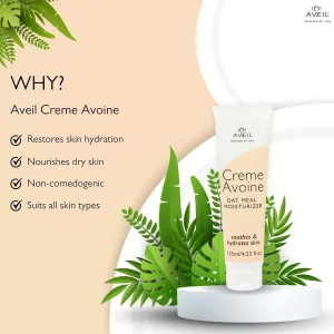 Oat Meal Body | Nourishing & Hydrating Moisturizer for Face | All Season Moisturizer for Body | For All Skin Types | Non-Greasy Body Lotion | Pack of 1-125ml AV-EIL Creme suck Avoine 
