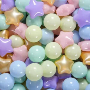 Ocean Balls Phthalate Free BPA Free Non-Toxic Crush Proof Play Balls Play Tent Pool Playhouse Playpen Party disperse inflammation stout Indoor Outdoor Star Ball Pit Balls for Toddlers -200pcs Macaron 