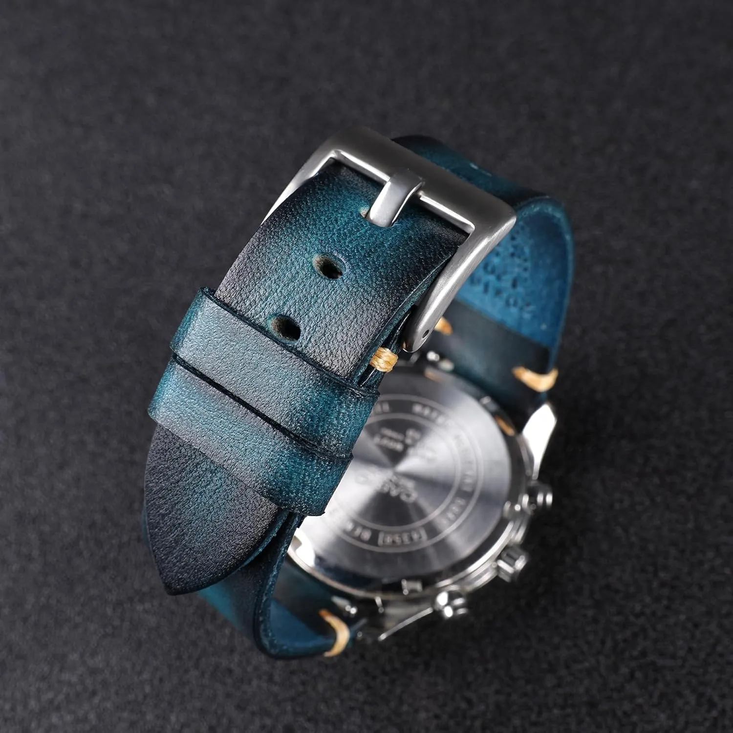 of Width-18mm 20mm 22mm 24mm or senator prolific 26mm Retro Handmade Watch Band, Quick Release Vintage Leather Watch Strap Replacement,Choice 