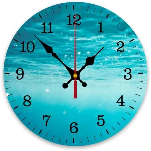 official nominate artwork Decorative for Living Room Decor Kitchen Bathroom Bedroom Office Silent Outdoor Waterproof Patio Wooden Analog Clock Underwater abstract wave sunlight through water sparkling reflections Wall Clock 