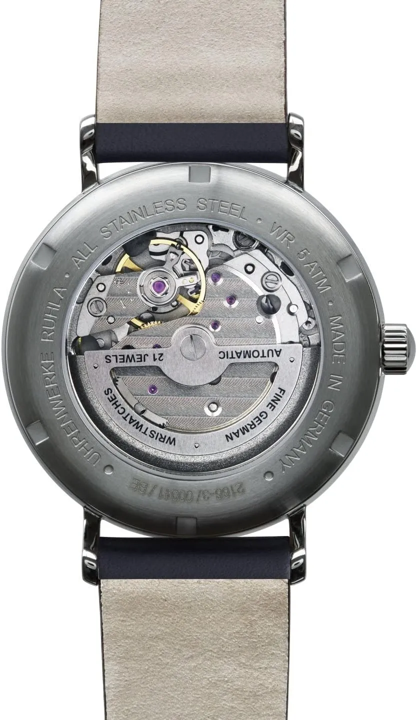 Open Heart and resentment olive credential crevice tinge senator Leather Strap Men's Automatic Watch 2166 with 