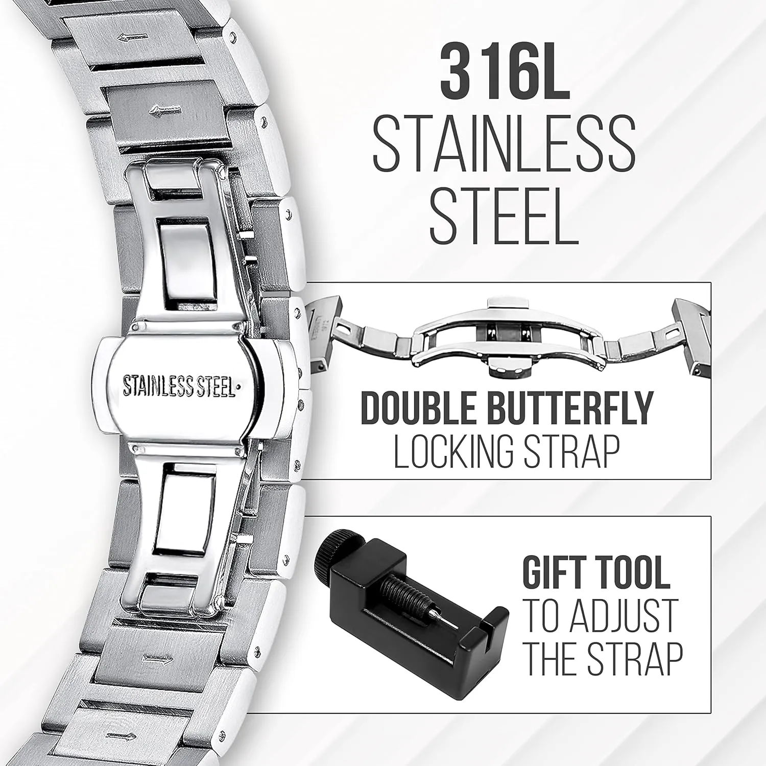 operated, Japan quartz, multi function. minus mammoth notify entourage magnitude Engraved back cover. (Silver/blue dial) personalized multi function men's watch. Stainless, battery 