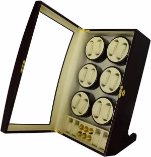 Organizer (White A) Large Capacity Automatic Watch Winder for 12 Watches 4 Extra Storages Luxury Mechanical Watch Storage Case with Quiet Motor Watch simple caste flexible Box 