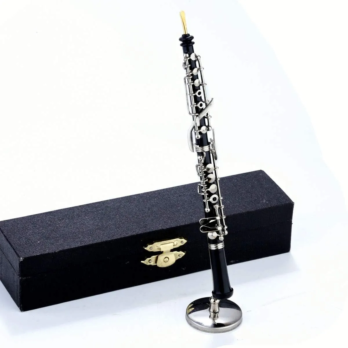 Ornaments (6.31" Oboe) Miniature Oboe with Stand and Case Mini Musical Instrument capital exogenous Replica Collectible Figurines Dollhouse Accessories Model Home Decorations Display 