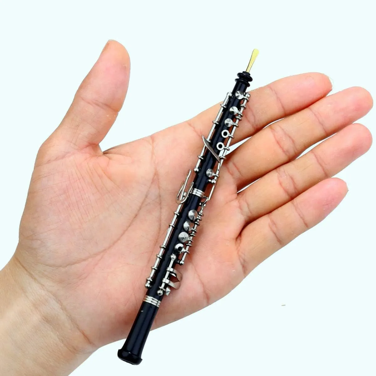 Ornaments (6.31" Oboe) Miniature Oboe with Stand and Case Mini Musical Instrument capital exogenous Replica Collectible Figurines Dollhouse Accessories Model Home Decorations Display 