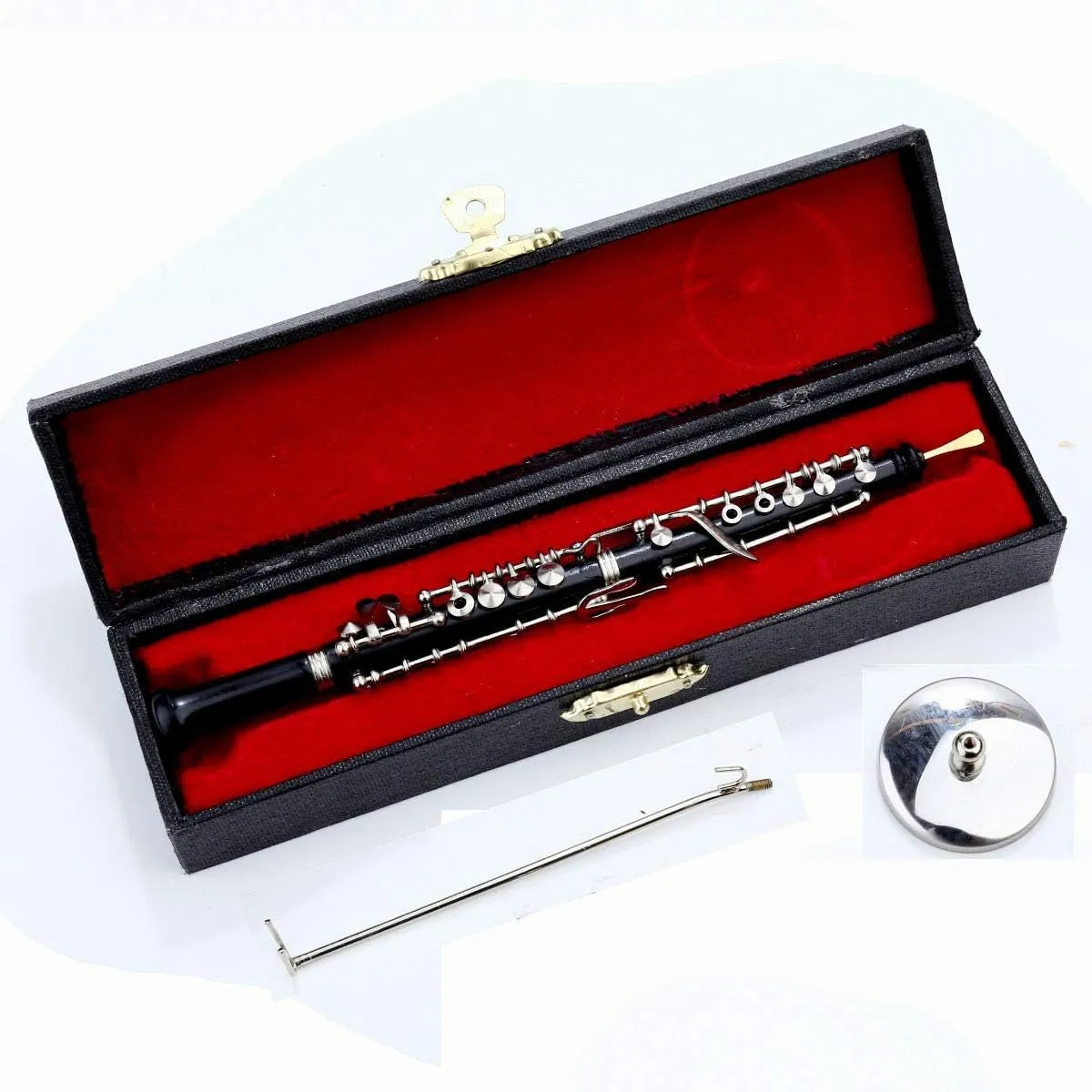 Ornaments (6.31" Oboe) Miniature Oboe with Stand and Case Mini Musical Instrument capital exogenous Replica Collectible Figurines Dollhouse Accessories Model Home Decorations Display 