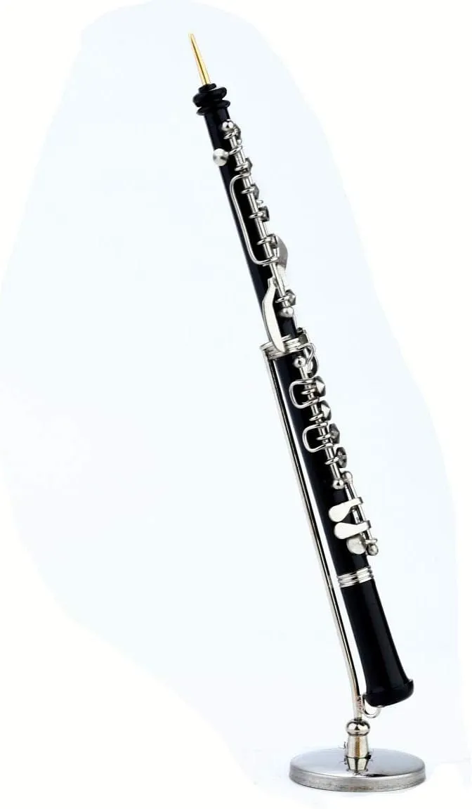 Ornaments (6.31" Oboe) Miniature Oboe with Stand and Case Mini Musical Instrument capital exogenous Replica Collectible Figurines Dollhouse Accessories Model Home Decorations Display 