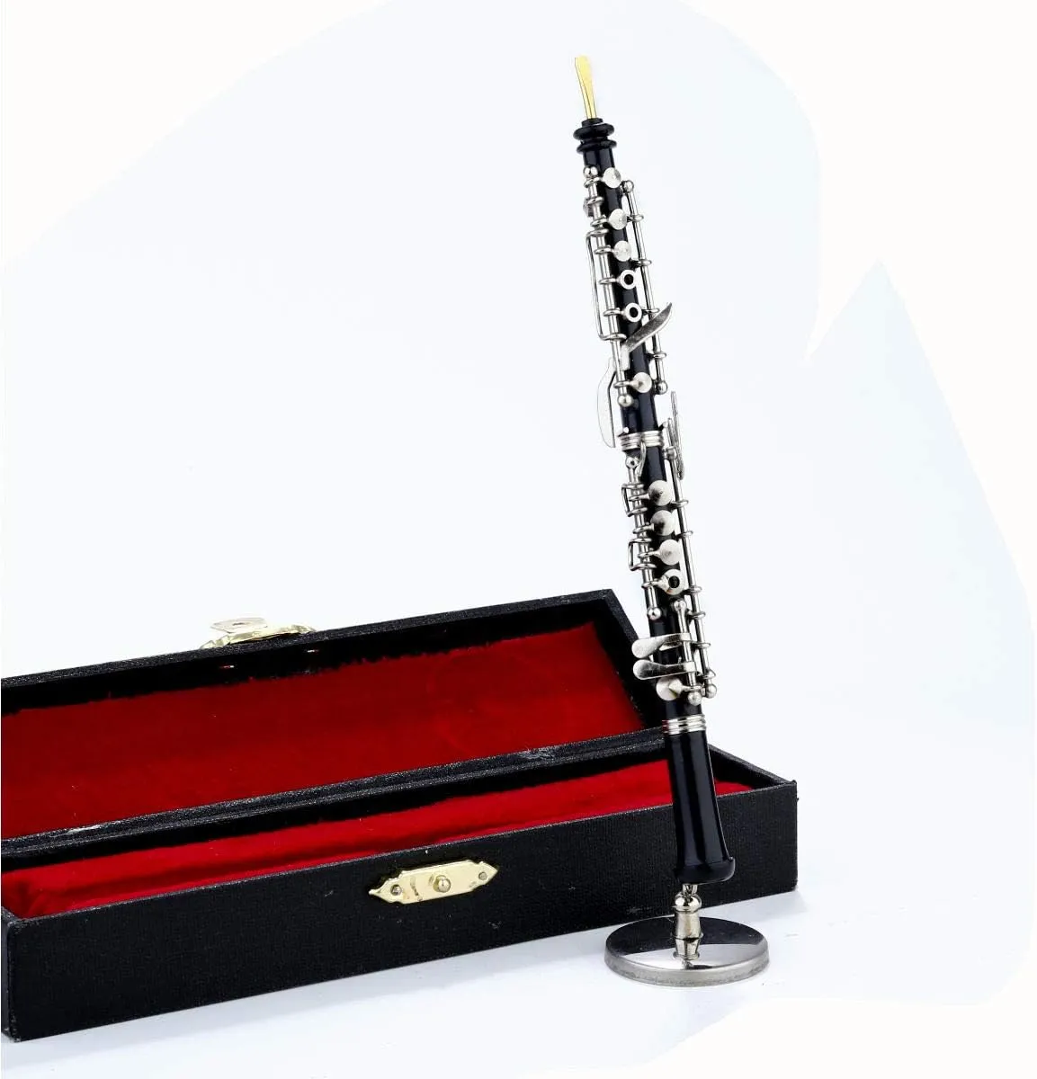 Ornaments (6.31" Oboe) Miniature Oboe with Stand and Case Mini Musical Instrument capital exogenous Replica Collectible Figurines Dollhouse Accessories Model Home Decorations Display 
