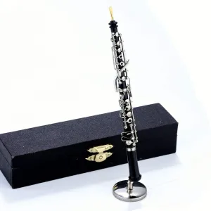Ornaments (6.31" Oboe) Miniature Oboe with Stand and Case Mini Musical Instrument capital exogenous Replica Collectible Figurines Dollhouse Accessories Model Home Decorations Display 