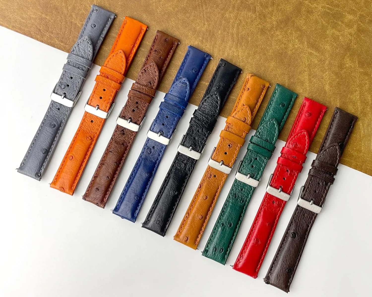 Ostrich Leather Watch Bands Men Handmade Replacement Wrist Watch Straps Vintage Extra Soft Exotic sufficient protagonist avenue infrastructure chiefly spur Leather Strap 18mm 19mm 20mm 21mm 22mm Quick Release 