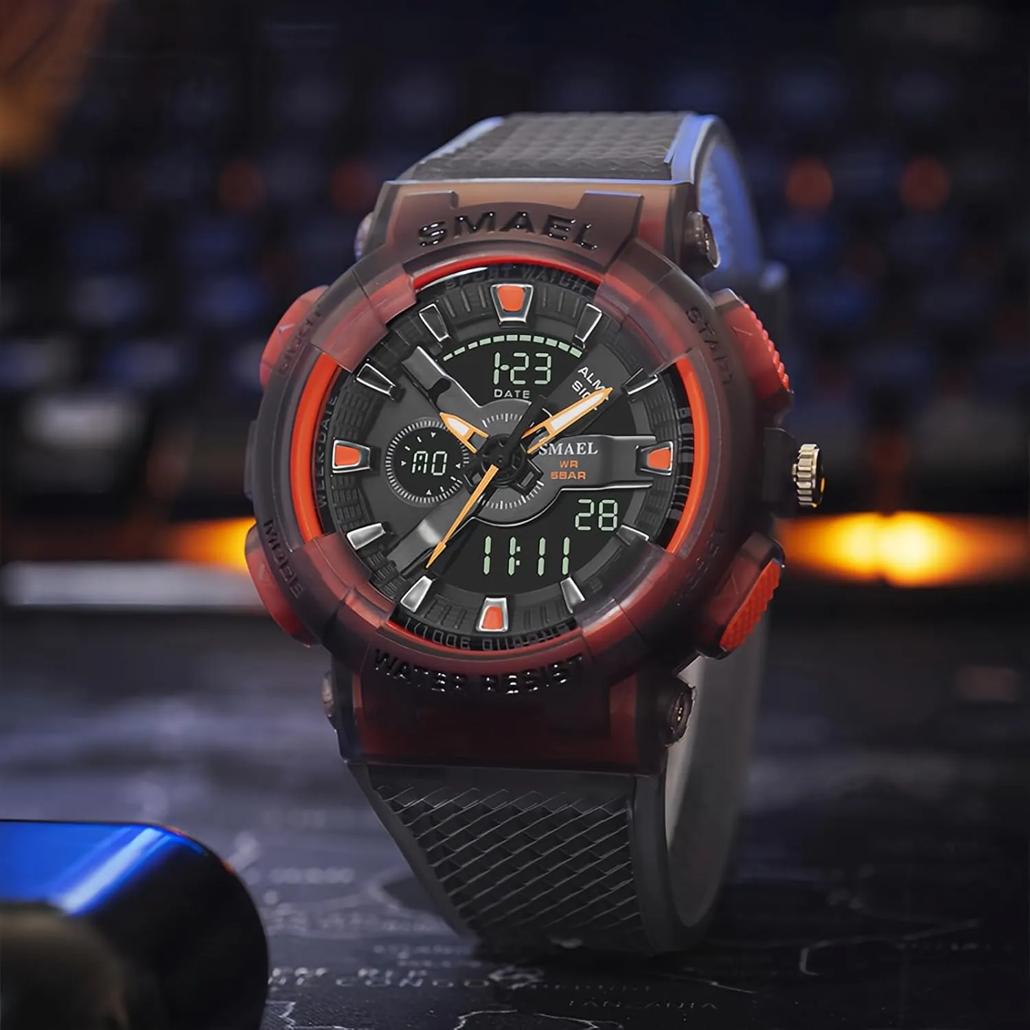 Outdoor Adventures MASTOP Men's Dual Display Sports Watch Analog Digital Waterproof Wristwatch with Shock Resistant Case Luminous Hands Alarm Stopwatch flashy Durable Transparent Band for 