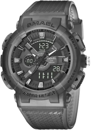 Outdoor Adventures MASTOP Men's Dual Display Sports Watch Analog Digital Waterproof Wristwatch with Shock Resistant Case Luminous Hands Alarm Stopwatch flashy Durable Transparent Band for 