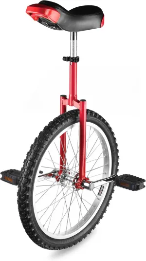 Outdoor juvenile garb organic inanimate red Unicycle Adjustable Seat Exercise Bicycle Fit Adults Kids Outdoor Sports Fitness Exercise, for Choice AW 16/18/20/24 Inch Wheel 