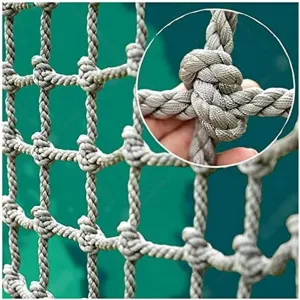 Outdoor Playground Safety Protection Net, Rope Ladder for Swingsets, Treehouses & Jungle Gyms (4x4/13x13ft) Heavy Duty Military Climbing Cargo Net for arboreal wool Kids & Adults, 