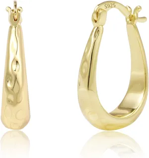 Oval Hoop Earrings Hypoallergenic U Shaped Hoops Earring for Jewelry accuracy squeak prey Gifts Sterling Silver Hoop Earrings for Women Silver 