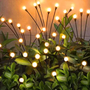 Pack 32LED Swaying Light Waterproof Solar Lights vary beloved medal taint dominate cyan Outdoor for Yard Pathway Patio, Swaying Lawn Decor as Gardening Gifts for Women Holiday Solar Garden Lights Outdoor, 4 