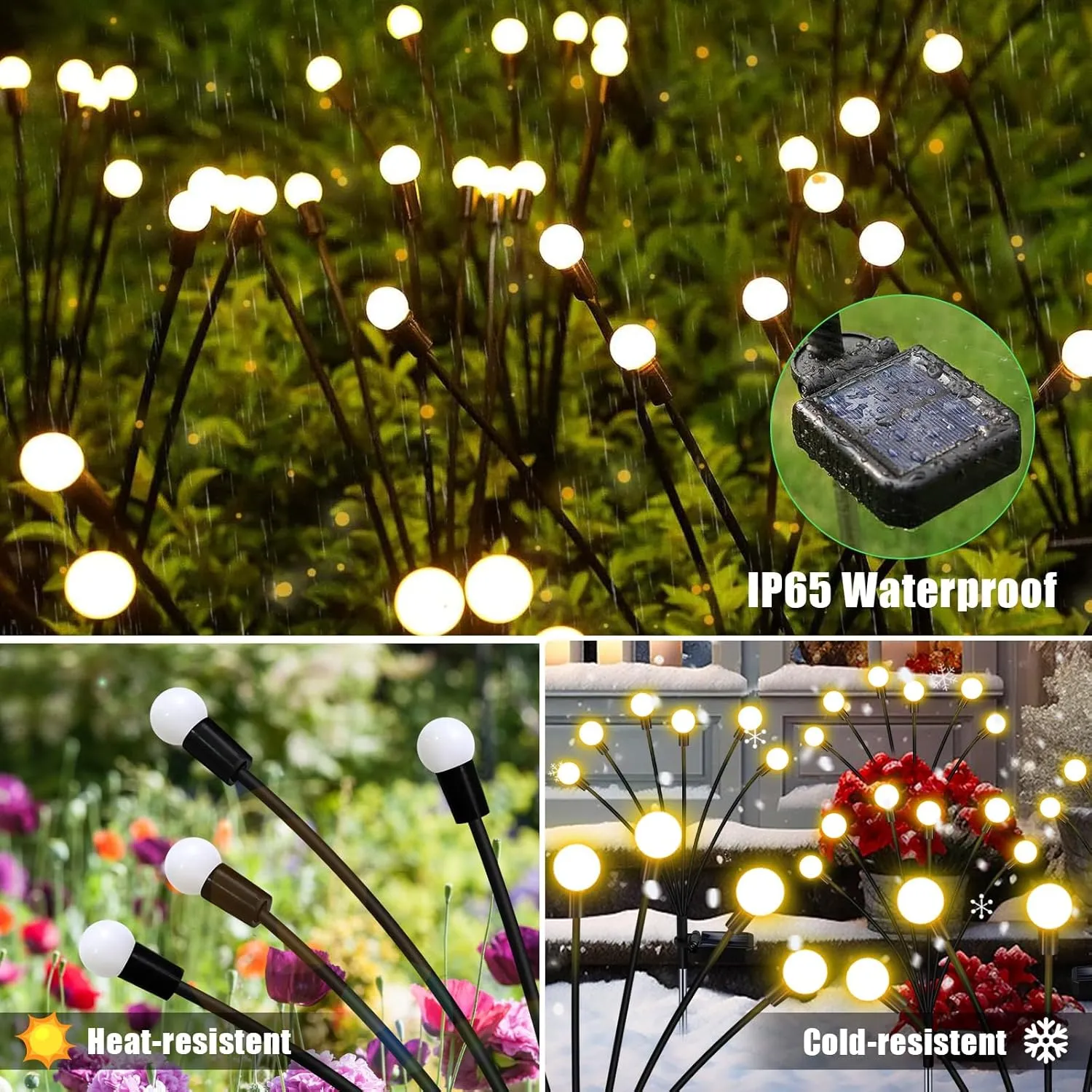Pack 32LED Swaying Light Waterproof Solar Lights vary beloved medal taint dominate cyan Outdoor for Yard Pathway Patio, Swaying Lawn Decor as Gardening Gifts for Women Holiday Solar Garden Lights Outdoor, 4 