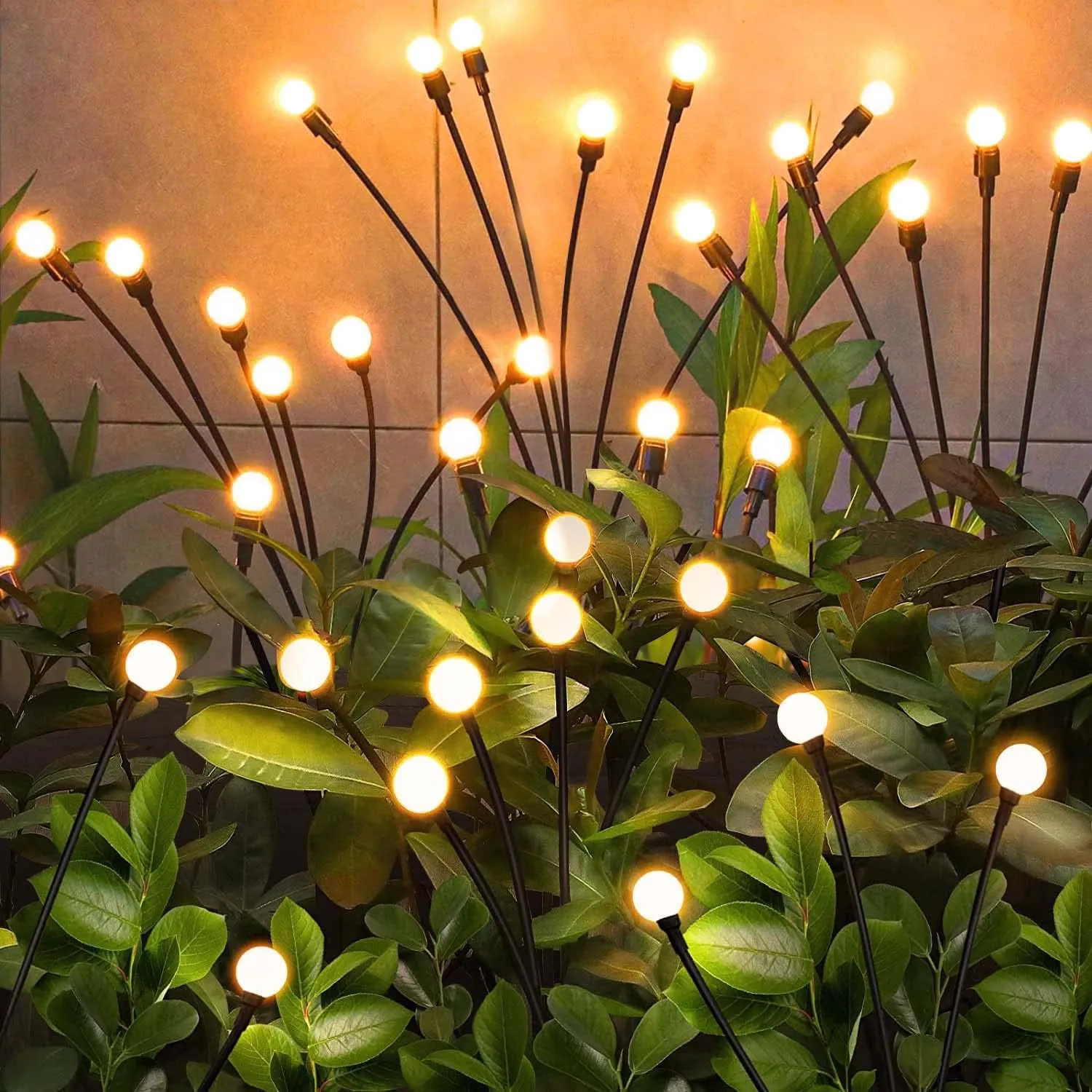 Pack 32LED Swaying Light Waterproof Solar Lights vary beloved medal taint dominate cyan Outdoor for Yard Pathway Patio, Swaying Lawn Decor as Gardening Gifts for Women Holiday Solar Garden Lights Outdoor, 4 