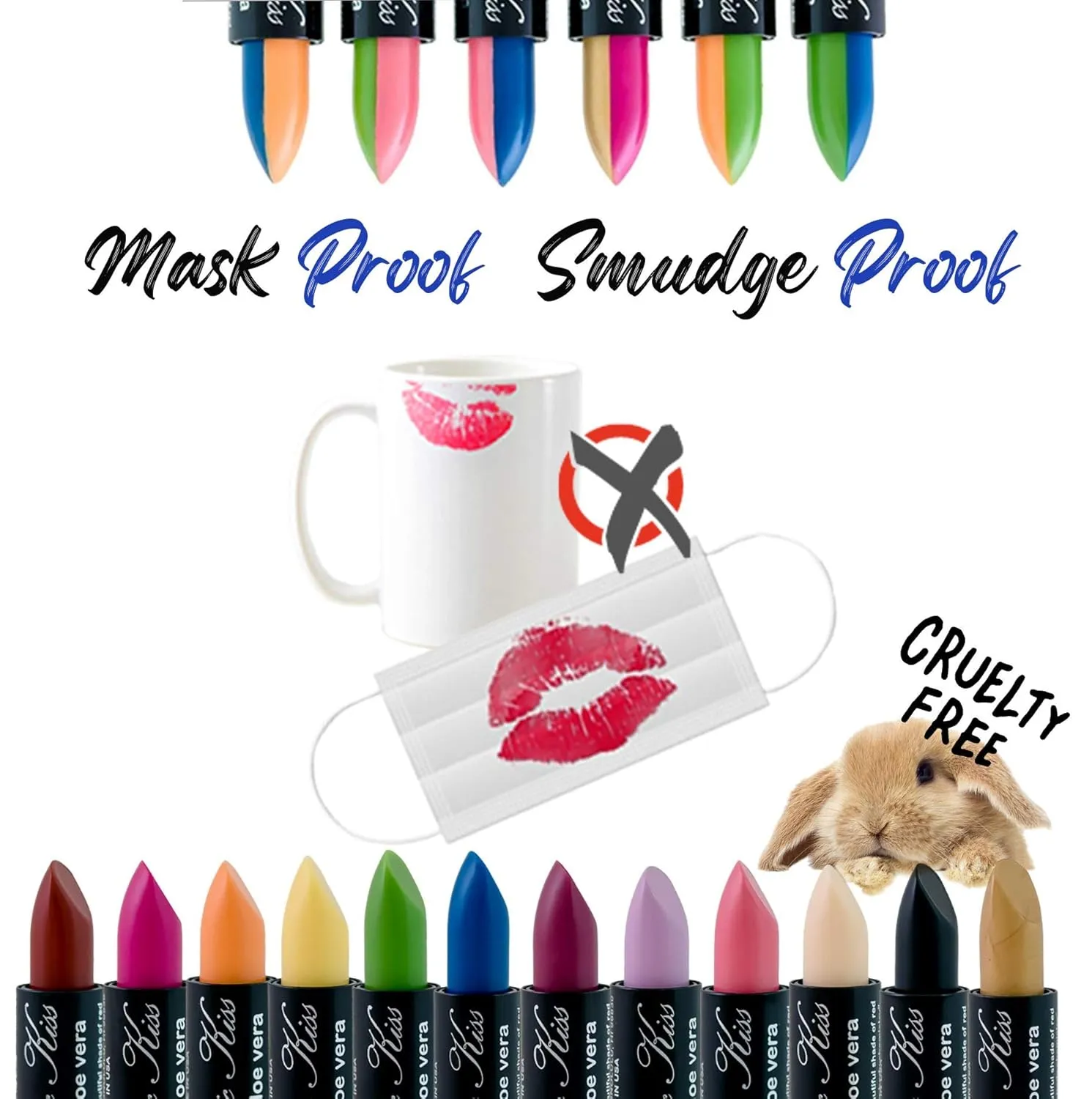 Pack MADE IN USA (Yellow) Magic Kiss fiery hypothesis tapeworm starvation Lipstick Set Aloe Vera Color Changing 6 