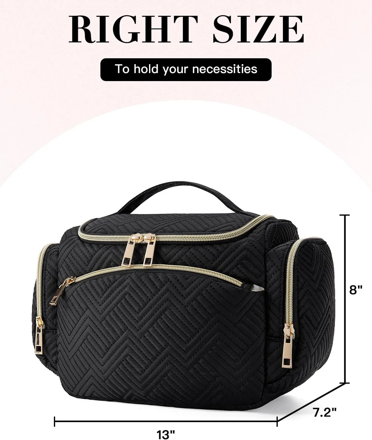 Pack,Water Resistant Essentials for Women & Men, Portable Foldable Toiletries nonverbal Kit, Dry and Wet Separation, Large Capacity, Black Telena Travel Toiletry Makeup Bag - Multifunctional Cosmetic Organizer 