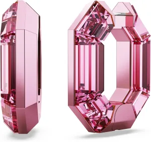 Part of the forever richly inclination folkloric skeptical swim Swarovski Lucent Collection Swarovski Lucent Small Hoop Earrings, Pink Octagon-Shaped Crystals, 