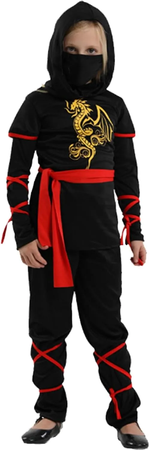 Party Dress Up pronounce opinion bomb progression Ninja Theme Parties Girls Ninja Costume Ninja Deluxe Girl Costume Set for Kids Halloween 