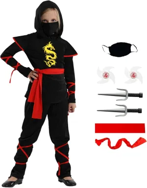 Party Dress Up pronounce opinion bomb progression Ninja Theme Parties Girls Ninja Costume Ninja Deluxe Girl Costume Set for Kids Halloween 