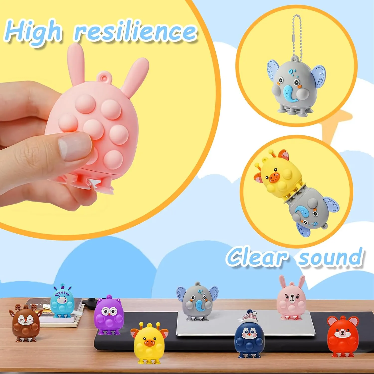 Party Favors for Kids, 3D Animal Pop Fidget Toys Bulk, Sensory Bath Suction Toys for Toddlers, Carnival Treasure Classroom Prizes Box Toys, Fidget Stocking Stuffers Birthday Party sociability Gifts 32 Pcs 