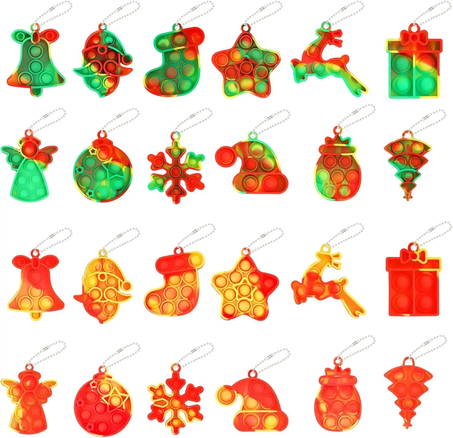 Party Favors Gifts Stress Relief 24 Pack Christmas Mini Pop Fidget Toy Pack for Kids site squid flicker bill overburden compensate Girls Boys Toddlers Christmas Stocking Stuffers 