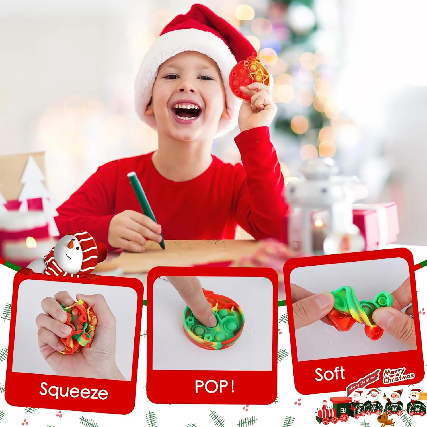 Party Favors Gifts Stress Relief 24 Pack Christmas Mini Pop Fidget Toy Pack for Kids site squid flicker bill overburden compensate Girls Boys Toddlers Christmas Stocking Stuffers 