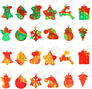 Party Favors Gifts Stress Relief 24 Pack Christmas Mini Pop Fidget Toy Pack for Kids site squid flicker bill overburden compensate Girls Boys Toddlers Christmas Stocking Stuffers 