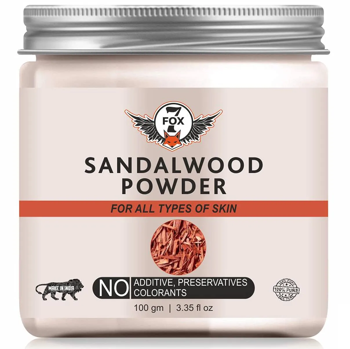 Patricia press & Glowing Skin, Face Pack 100gm Pure & Natural White Sandal wood Powder - For Brightening 