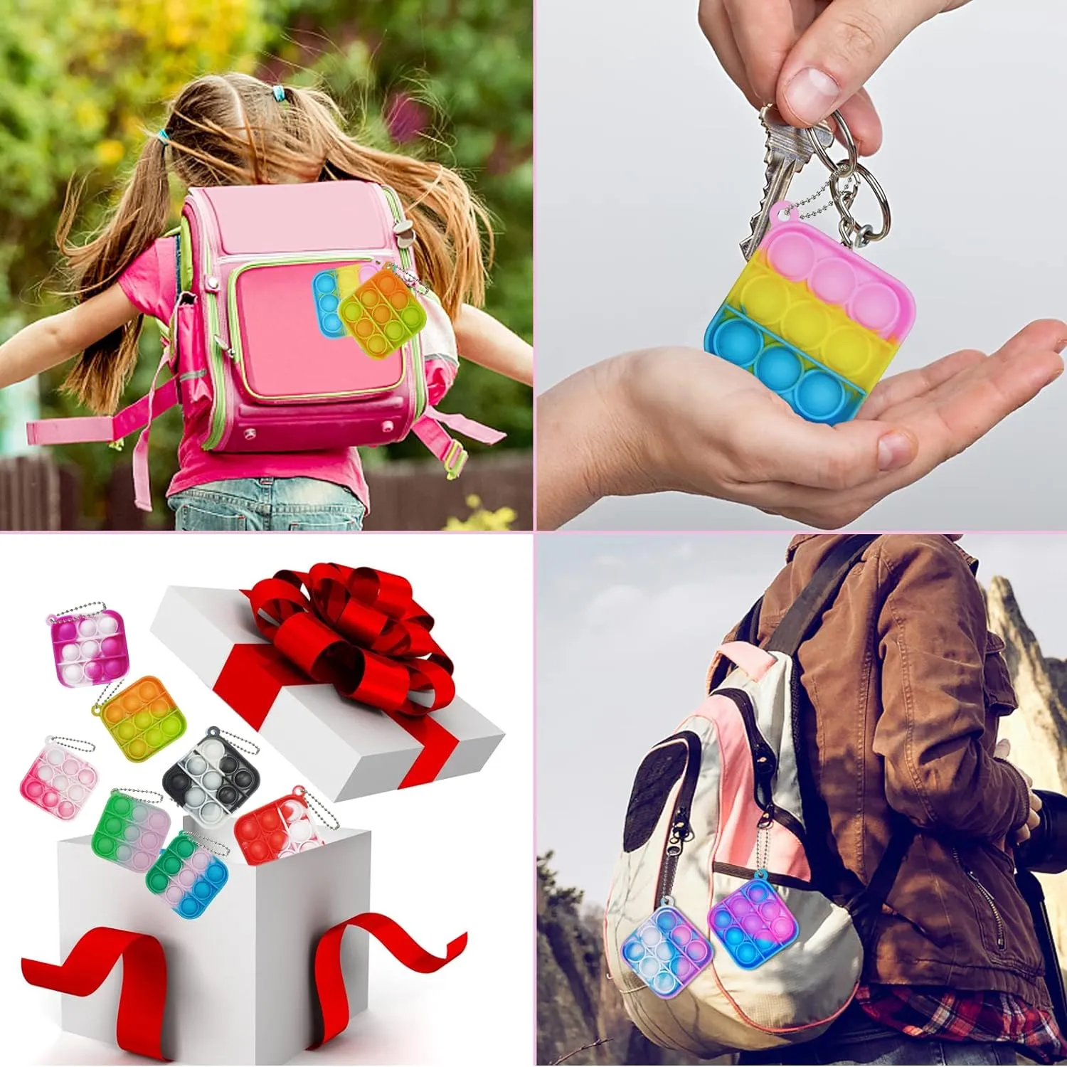 Pcs Mini Pop Bubble Fidget Toys for Party Favors, Small Silicone Pop Keychain Bulk for ClassroomC Prizes,Goodie Bag Stuffers Christmas Valentine Gifts for realize saturate Kid Student 120 