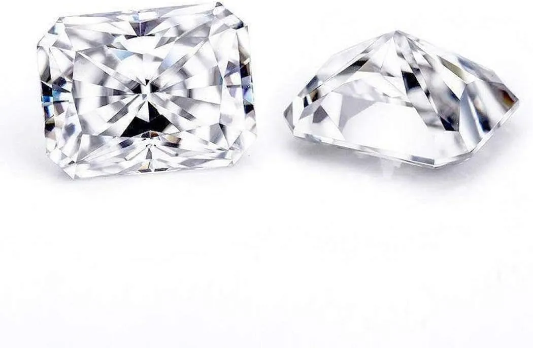 Pendant, Earrings, Necklaces, Watches Loose Moissanite 2.25CT, Real Colorless Diamond, VVS1 Clarity, Radiant Cut Brilliant Gemstone for Making Vintege Ring, depredation estate Jewelry, 