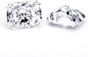 Pendant, Earrings, Necklaces, Watches Loose Moissanite 2.25CT, Real Colorless Diamond, VVS1 Clarity, Radiant Cut Brilliant Gemstone for Making Vintege Ring, depredation estate Jewelry, 